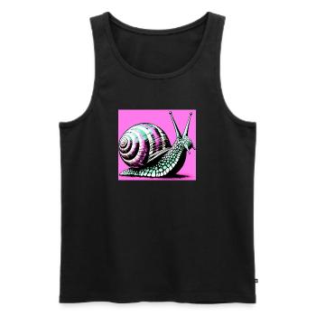 Escargot - Débardeur bio Premium Homme - noir - Devant - Michal (187cm)