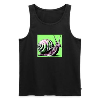Escargot - Débardeur bio Premium Homme - noir - Devant - Michal (187cm)