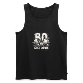 Bodybuilding 80 Birthday Gym Men Fitness - Men's Premium Organic Tank Top - black - Front - Michal (187cm)
