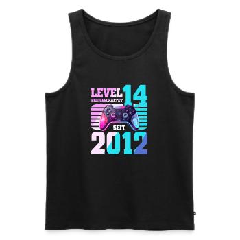14. Geburtstag Gaming Gamer - Männer Premium Bio Tank Top - Schwarz - Vorne - Michal (187cm)