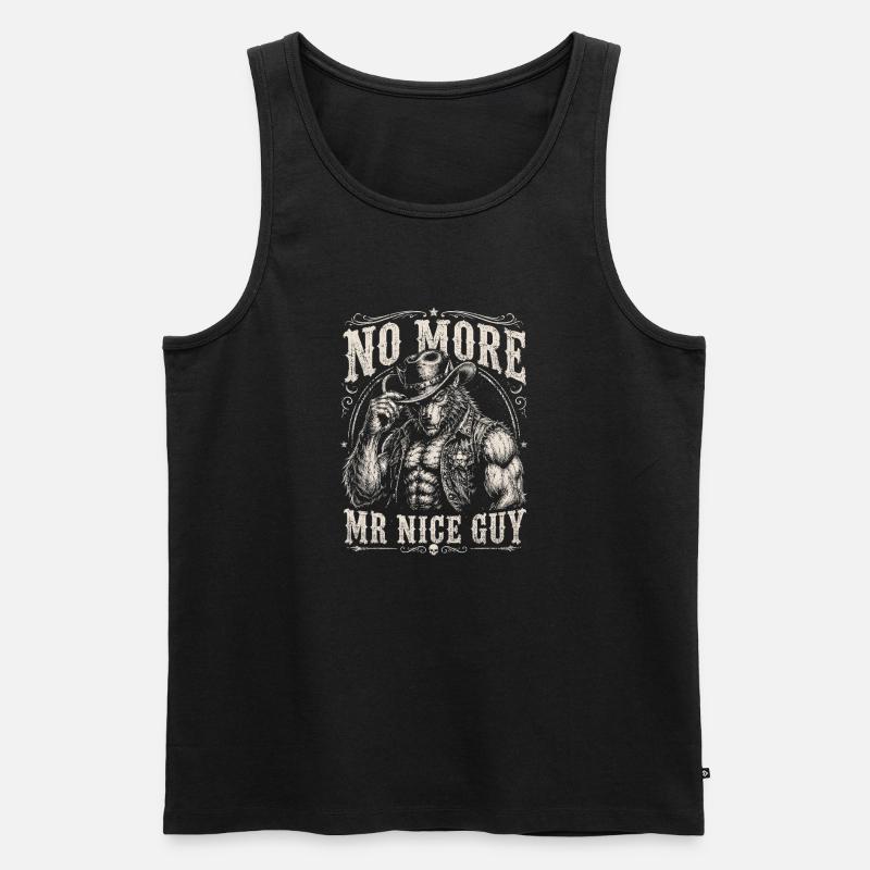 Kein netter Typ Cowboy - Männer Premium Bio Tank Top - Schwarz
