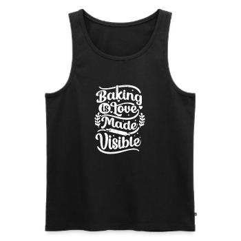 baking is love made visible - Männer Premium Bio Tank Top - Schwarz - Vorne - AI Model Male 178 light (178cm)