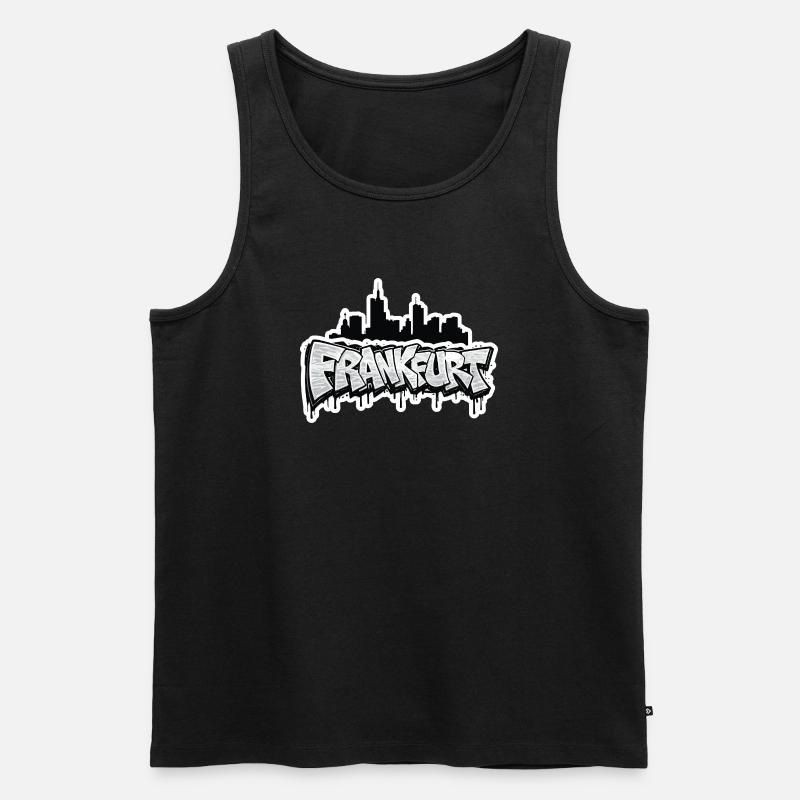 Frankfurt Skyline Graffiti - Männer Premium Bio Tank Top - Schwarz