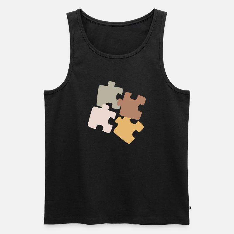 Puzzle Patchwork Variety - Men's Premium Organic Tank Top - black