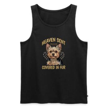 Yorkshire Terrier Yorkie Dog Breed - Men's Premium Organic Tank Top - black - Front - AI Model Male 178 light (178cm)