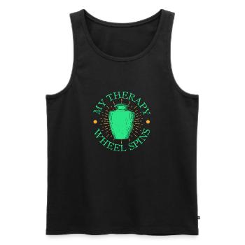 Gifts For Pottery Makers My Therapy Pottery - Männer Premium Bio Tank Top - Schwarz - Vorne - Michal (187cm)
