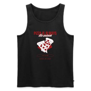 Pizza Ist Die Antwort T-Shirt - Männer Premium Bio Tank Top - Schwarz - Vorne - AI Model Male 178 light (178cm)