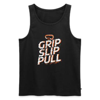 Grip Slip Sweater Adventure Climbing - Männer Premium Bio Tank Top - Schwarz - Vorne - AI Model Male 178 light (178cm)