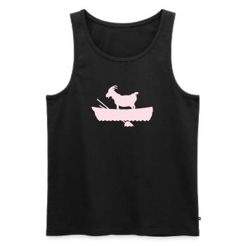 G.O.A.T. Chèvre en Rose Bateau - Débardeur bio Premium Homme - noir - Devant - Michal (187cm)