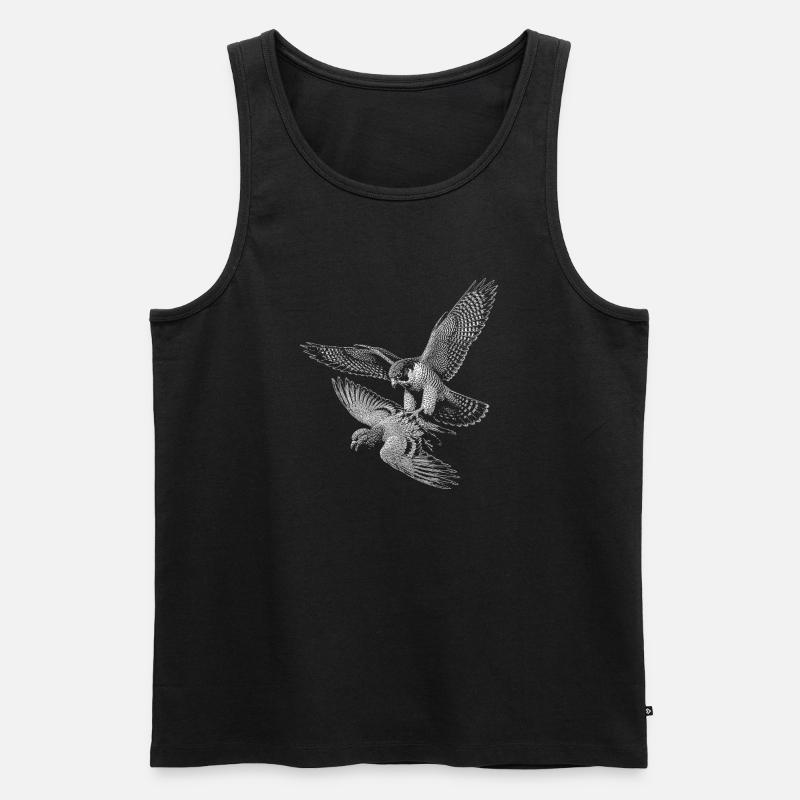 Wanderfalke - Männer Premium Bio Tank Top - Schwarz
