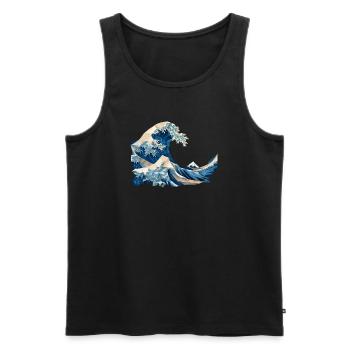 Hokusai Wave Japanese Origami Art Large Wave - Men's Premium Organic Tank Top - black - Front - AI Model Male 178 light (178cm)