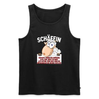 Schäffin - Alpha Schaf mit Sonnenbrille - Männer Premium Bio Tank Top - Schwarz - Vorne - Michal (187cm)