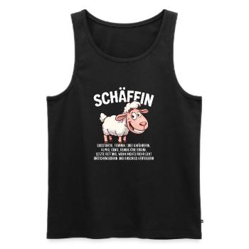 Schäffin - Alpha Schaf mit Sonnenbrille - Männer Premium Bio Tank Top - Schwarz - Vorne - Michal (187cm)