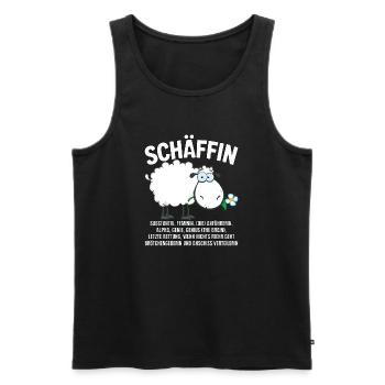 Schäffin - Alpha Schaf mit Sonnenbrille - Männer Premium Bio Tank Top - Schwarz - Vorne - Michal (187cm)
