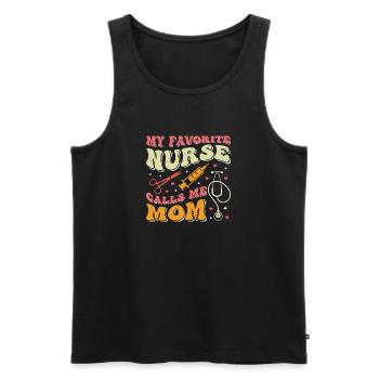 My favorite sick woman calls me mom - Men's Premium Organic Tank Top - black - Front - AI Model Male 178 light (178cm)