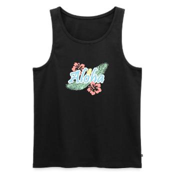 Aloha-tropische Sommerblumen - Männer Premium Bio Tank Top - Schwarz - Vorne - AI Model Male 178 light (178cm)