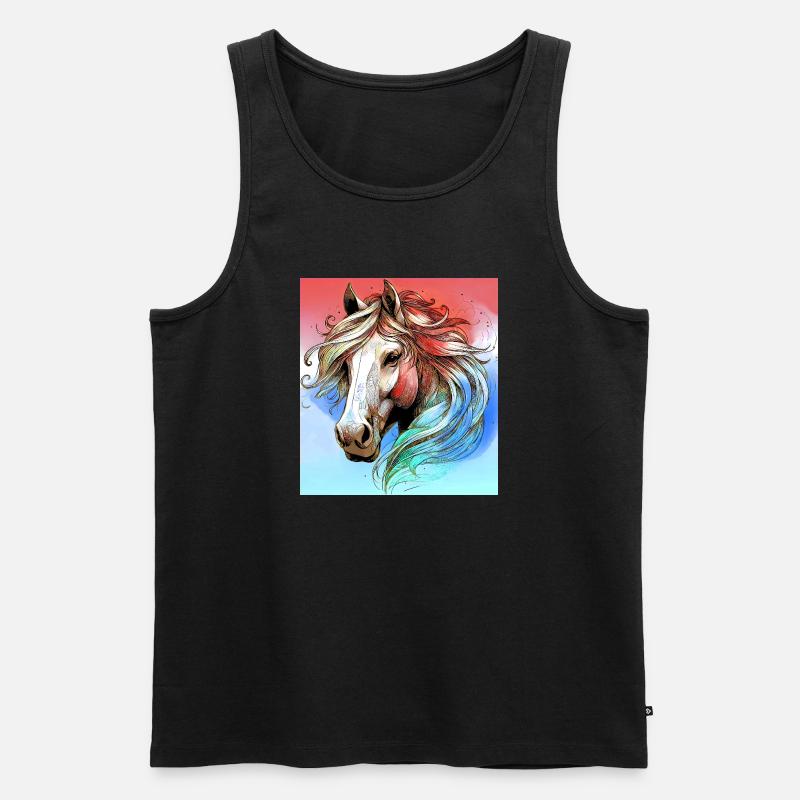 Pferd - Männer Premium Bio Tank Top - Schwarz