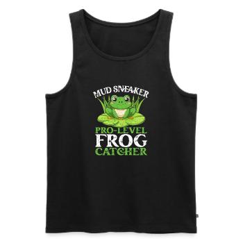 Frog Catcher Mud Sneaker Pro Niveau Grenouille - Débardeur bio Premium Homme - noir - Devant - Michal (187cm)