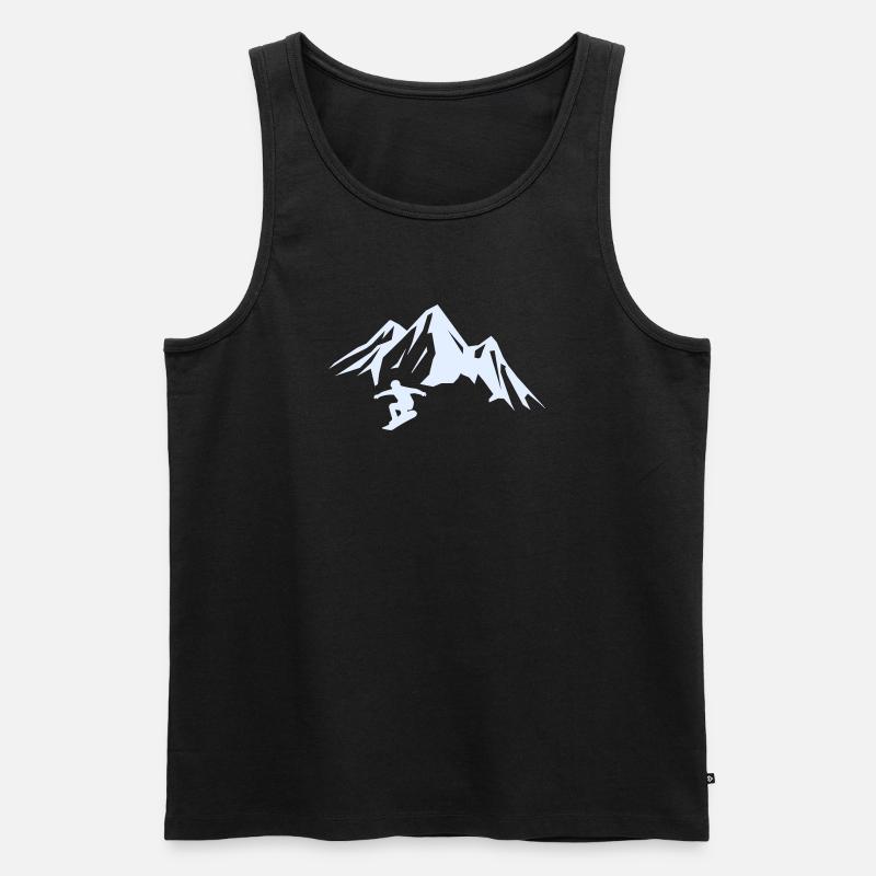 snowboard_berge - Männer Premium Bio Tank Top - Schwarz
