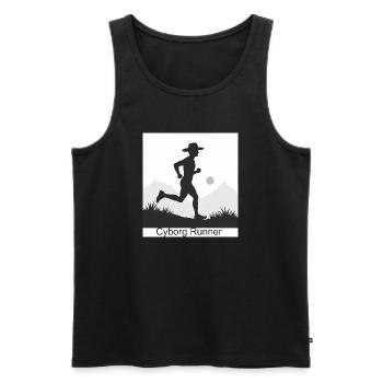 Cyborg Runner - Men's Premium Organic Tank Top - black - Front - AI Model Male 178 light (178cm)