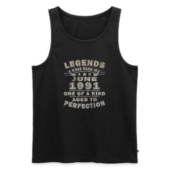 35. Geburtstag Geschenk Mann Oldtimer Juni 1991 - Männer Premium Bio Tank Top - Schwarz - Vorne - AI Model Male 178 light (178cm)