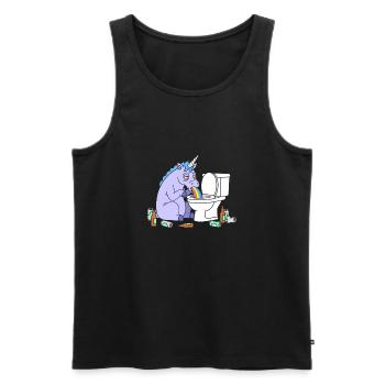 Klo Regenbogen Einhorn - Männer Premium Bio Tank Top - Schwarz - Vorne - AI Model Male 178 light (178cm)
