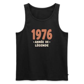 50 ans 1976 Vintage Retro Cadeau Anniversaire - Débardeur bio Premium Homme - noir - Devant - AI Model Male 178 light (178cm)