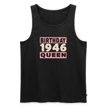 birthday 80 ans 1946 Anniversaire - Débardeur bio Premium Homme - noir - Devant - AI Model Male 178 light (178cm)