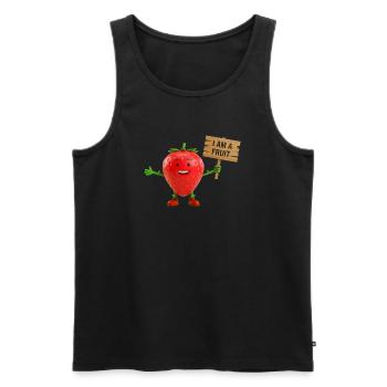 Strawberry with a sign - Men's Premium Organic Tank Top - black - Front - Michal (187cm)