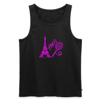 Paris Tennis Tournament Shirt, Retro Tennis Bag - Men's Premium Organic Tank Top - black - Front - AI Model Male 178 light (178cm)