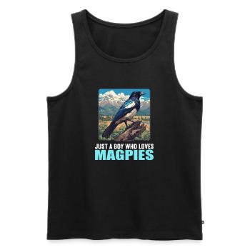 Magpies Magpie - Men's Premium Organic Tank Top - black - Front - AI Model Male 178 light (178cm)