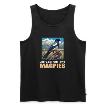 Magpies Magpie - Men's Premium Organic Tank Top - black - Front - AI Model Male 178 light (178cm)