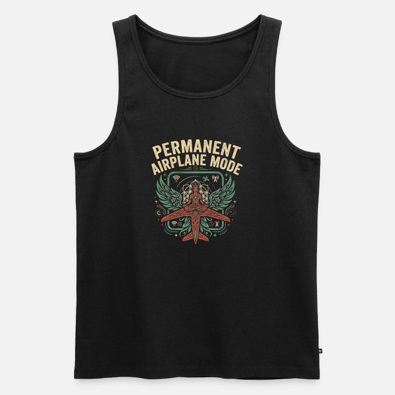 Dauer Flugmodus - Männer Premium Bio Tank Top - Schwarz