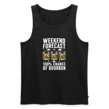 Weekend Forecast Bourbon Humor Design - Männer Premium Bio Tank Top - Schwarz - Vorne - AI Model Male 178 light (178cm)