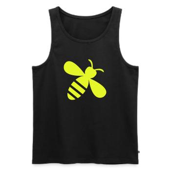 Jaune néon abeille sur fond noir - Débardeur bio Premium Homme - noir - Devant - Michal (187cm)