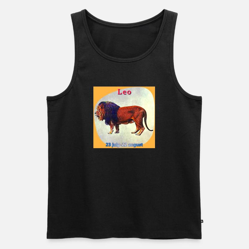 Löwe - Männer Premium Bio Tank Top - Schwarz