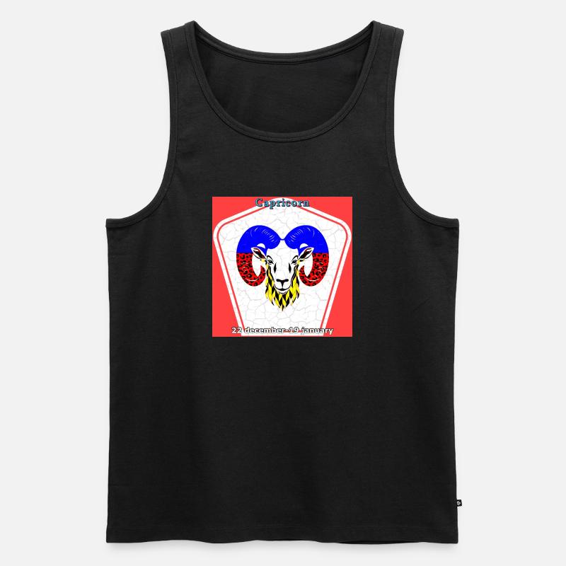 Steinbock - Männer Premium Bio Tank Top - Schwarz