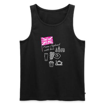 EXANGLIA (Pink + White) - Men's Premium Organic Tank Top - black - Front - Michal (187cm)