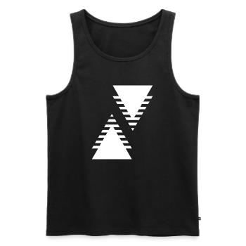 geometric triangles design - Men's Premium Organic Tank Top - black - Front - AI Model Male 178 light (178cm)