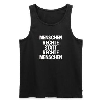 Menschenrechte Statt Rechte Menschen Protest - Männer Premium Bio Tank Top - Schwarz - Vorne - AI Model Male 178 light (178cm)