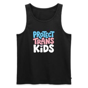 Protect Trans Kids Tee - Men's Premium Organic Tank Top - black - Front - Michal (187cm)