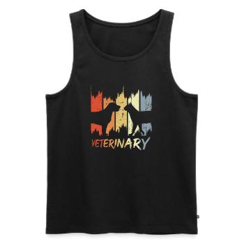 Veterinary Vintage Look - Men's Premium Organic Tank Top - black - Front - AI Model Male 178 light (178cm)