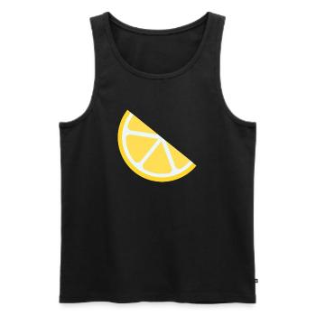 Zitronen-Scheibe Vintage Grafik - Männer Premium Bio Tank Top - Schwarz - Vorne - AI Model Male 178 light (178cm)
