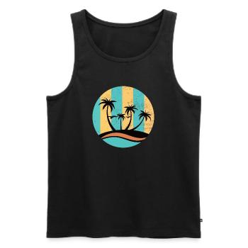 Beach Circle - Männer Premium Bio Tank Top - Schwarz - Vorne - AI Model Male 178 light (178cm)
