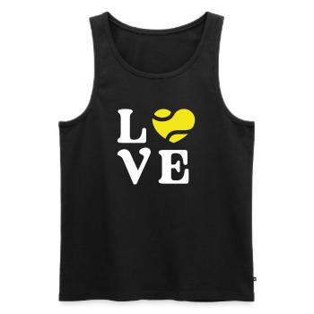 Tennis Love - Men's Premium Organic Tank Top - black - Front - Michal (187cm)