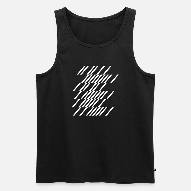 Diagonal Stripe Geom Pattern - Men's Premium Organic Tank Top - black