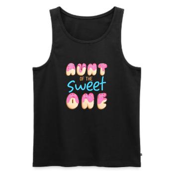 Tante des Süßen - Männer Premium Bio Tank Top - Schwarz - Vorne - Michal (187cm)