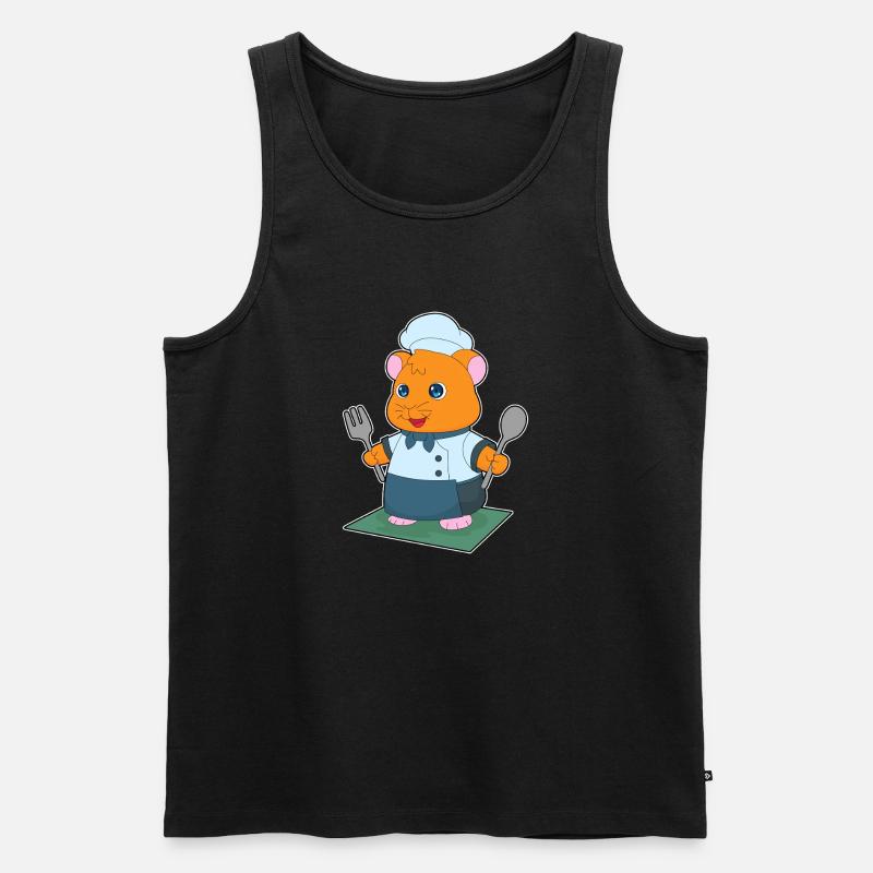 Hamster Besteck Kochen Küche - Männer Premium Bio Tank Top - Schwarz