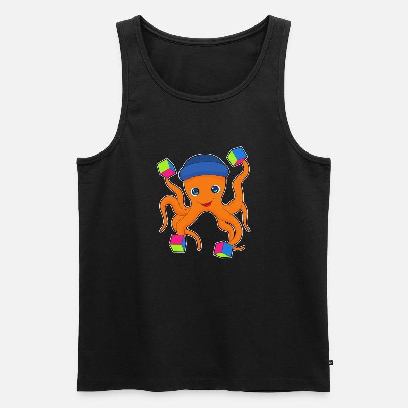 Octopus Cube - Men's Premium Organic Tank Top - black