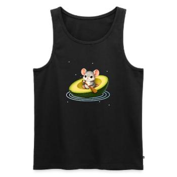 Souris mignonne dans un motif animal Kawaii à l’avocat - Débardeur bio Premium Homme - noir - Devant - Michal (187cm)